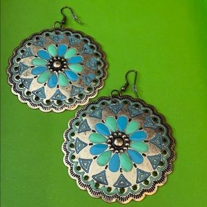 Aztec medallion earrings